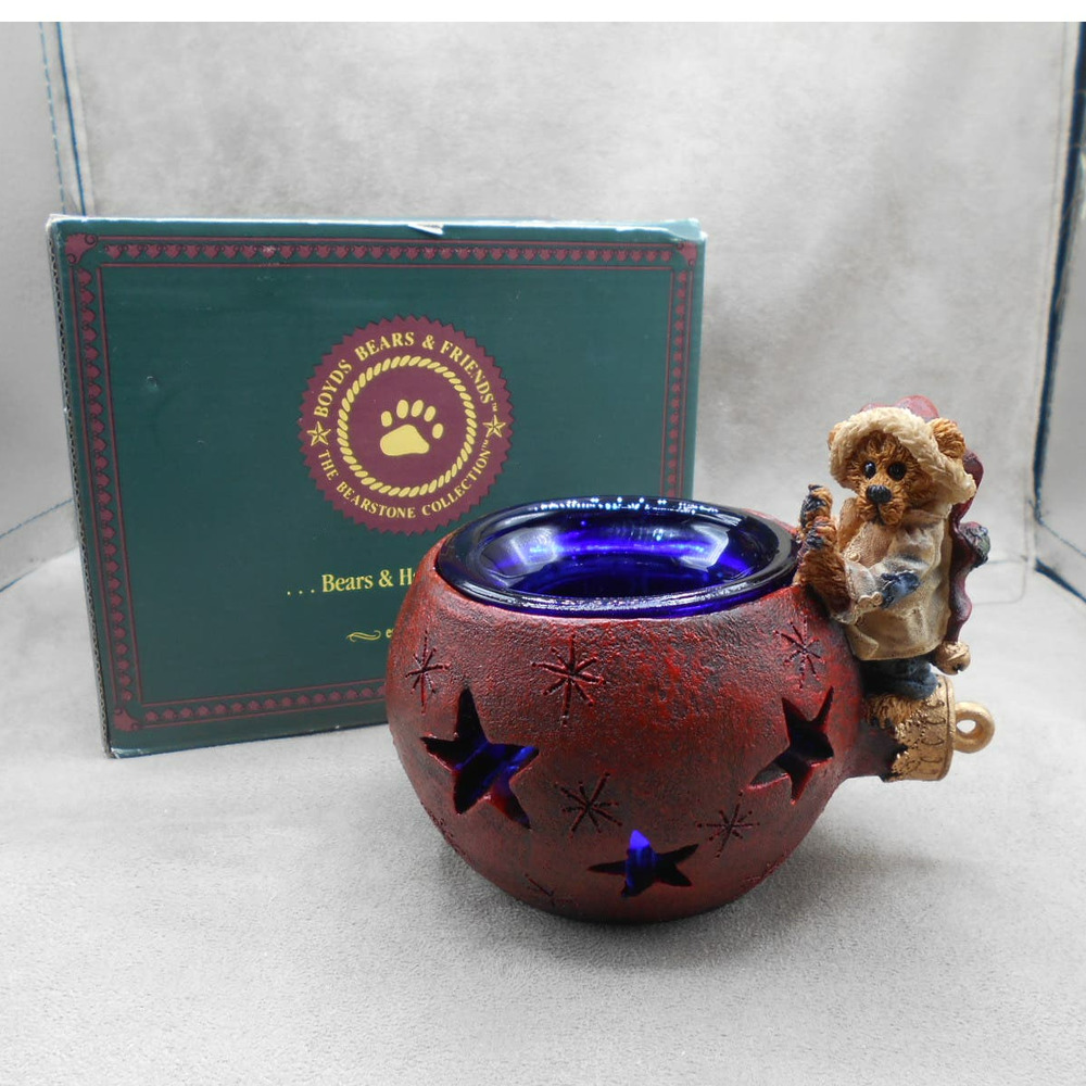 Boyd's Bears Edmund the Elf Holiday Glow Candle Holder Christmas 1996 #2772
